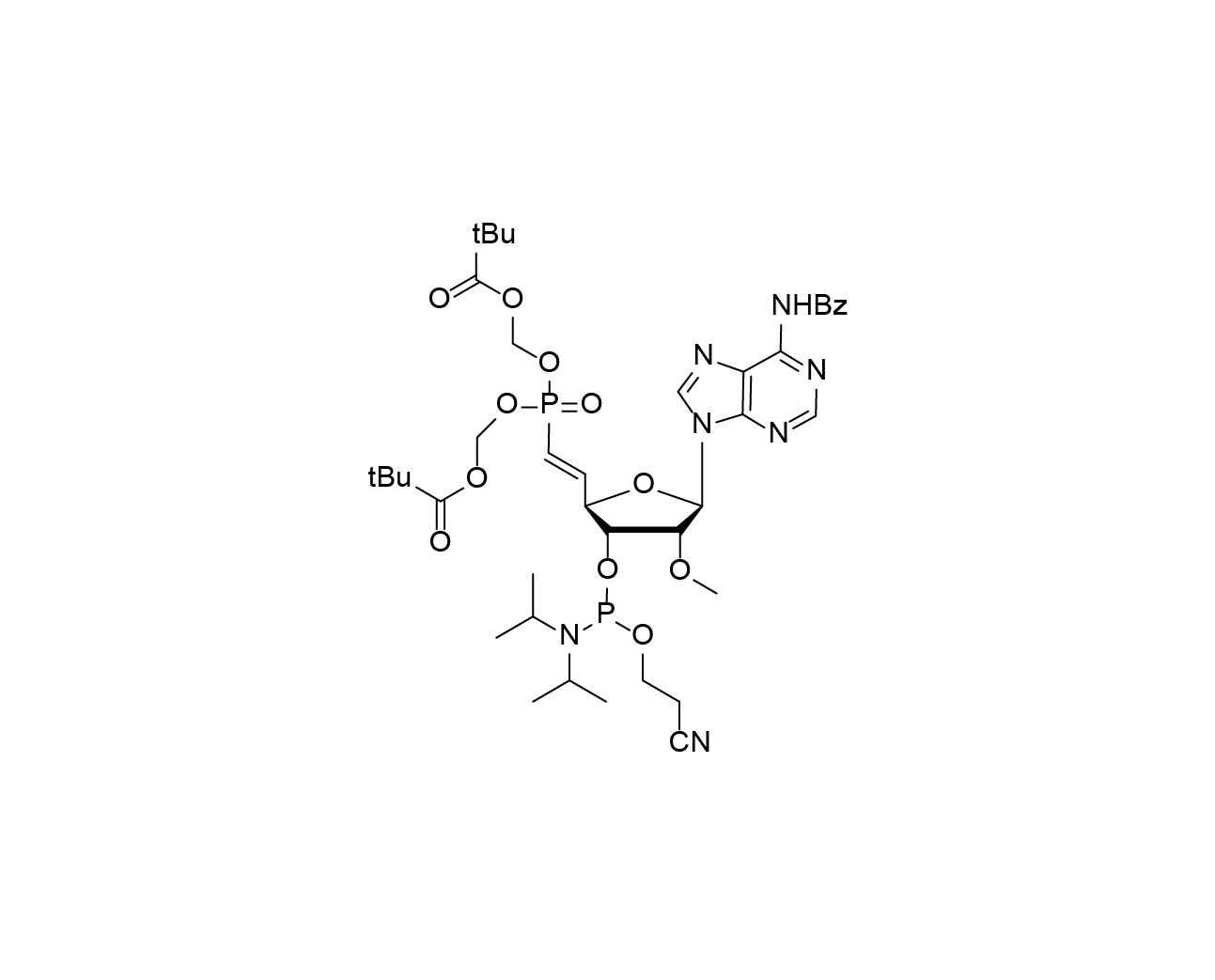 5'-POM-(E)-vinyl phosphonate-2'-O-Me-rA(Bz)-3'-CE-Phosphoramidite
