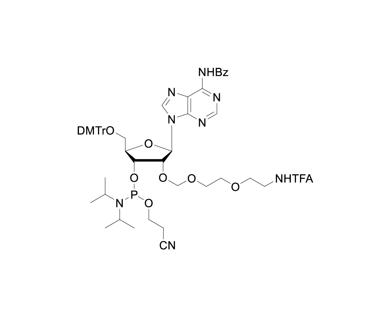 DMTr-2'-O-[2-(TFA)aminoethoxymethyl]-rA(Bz)-3'-CE-Phosphoramidite