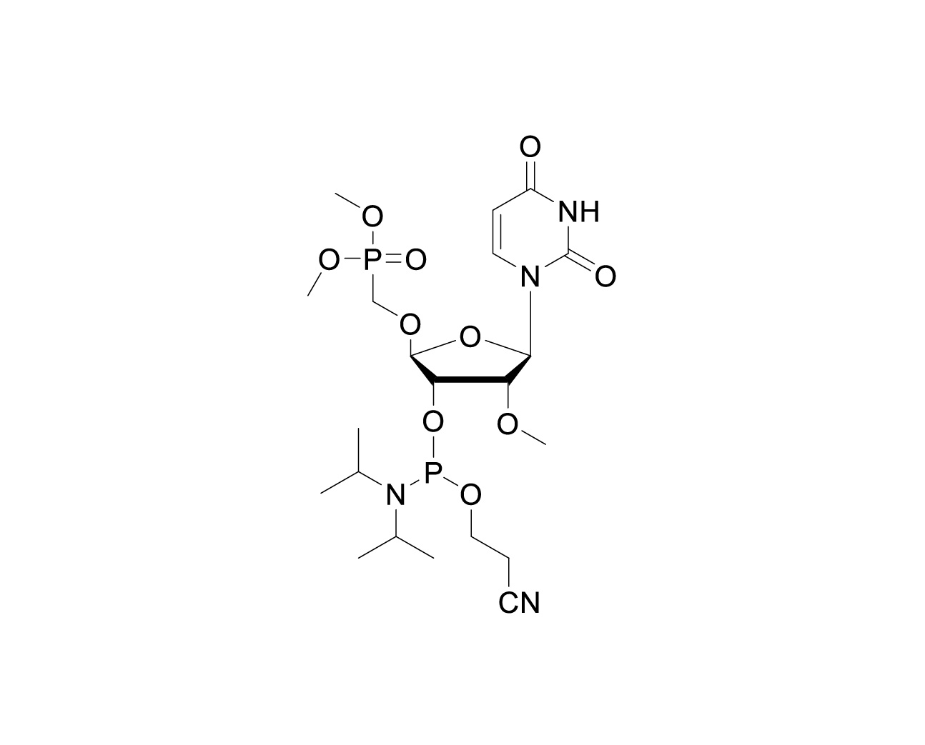 4'-O-CH₂-phosphate methyl ester-2'-O-Me-rU-3'-CE-Phosphoramidite